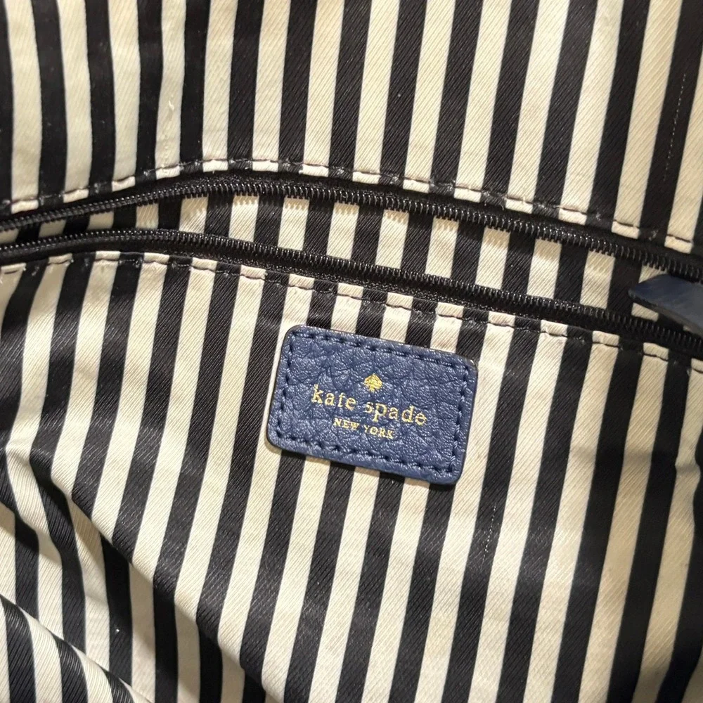 Kate Spade Cobble Hill Little Minka Navy Blue‎ Pebbled Leather Satchel Bag